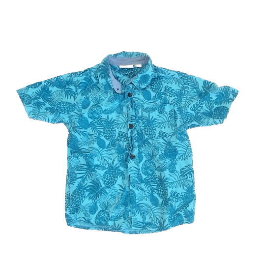 Kids Korner Boys Teal Button Down Short Sleeve Size: 5-6 Years Teal