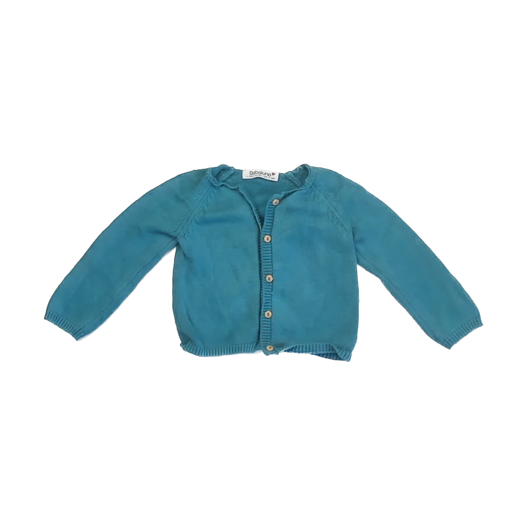 Babaluno Girls Teal Cardigan Size: 18-24 Months Teal