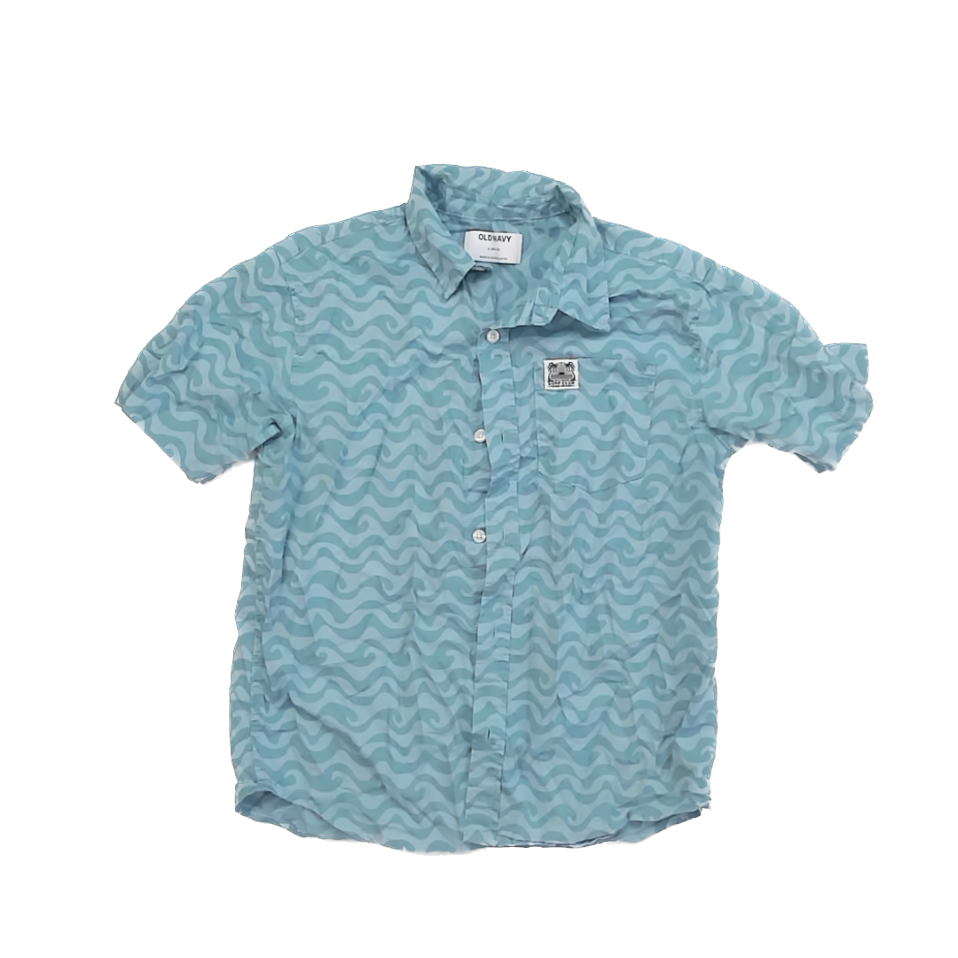 Old Navy Boys Teal Button Down Short Sleeve Size: 10-12 Years Teal