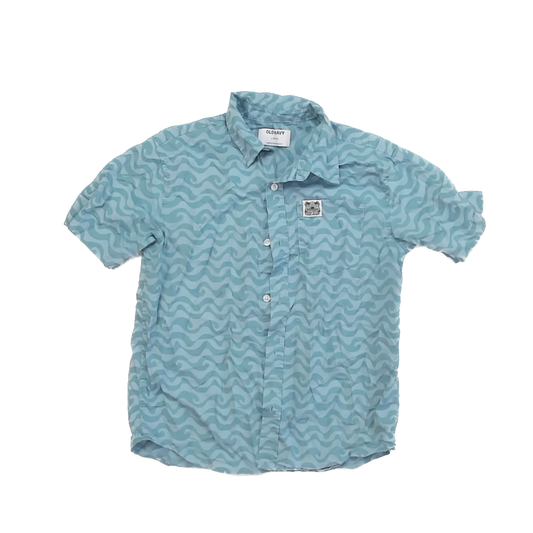 Old Navy Boys Teal Button Down Short Sleeve Size: 10-12 Years Teal