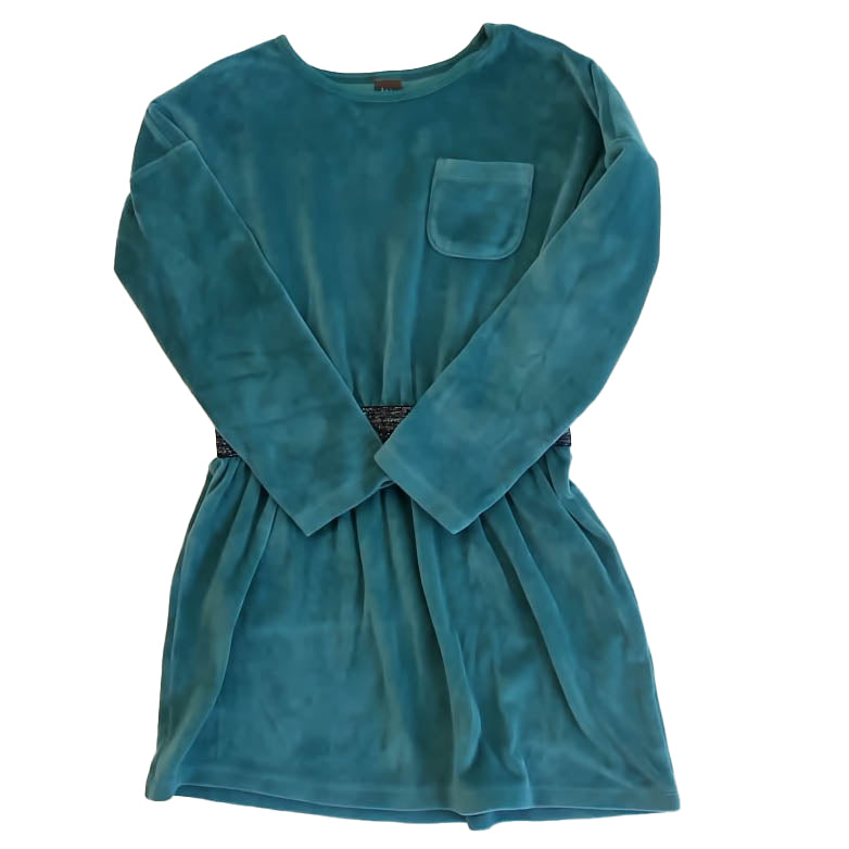 Tea Collection Girls Teal Dress Size: 7 Years Teal