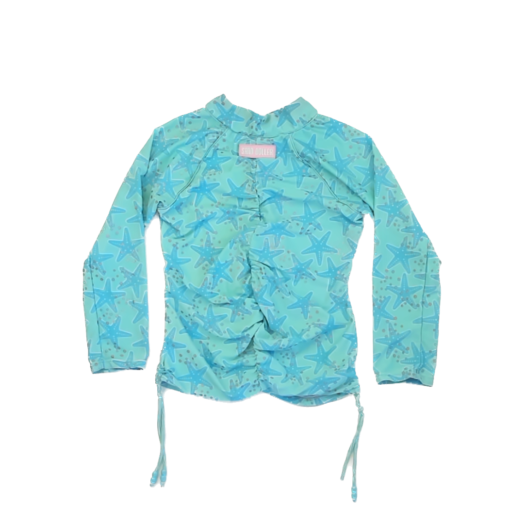 Sand Dollar Girls Teal Rashguard Size: 8-9 Years Teal