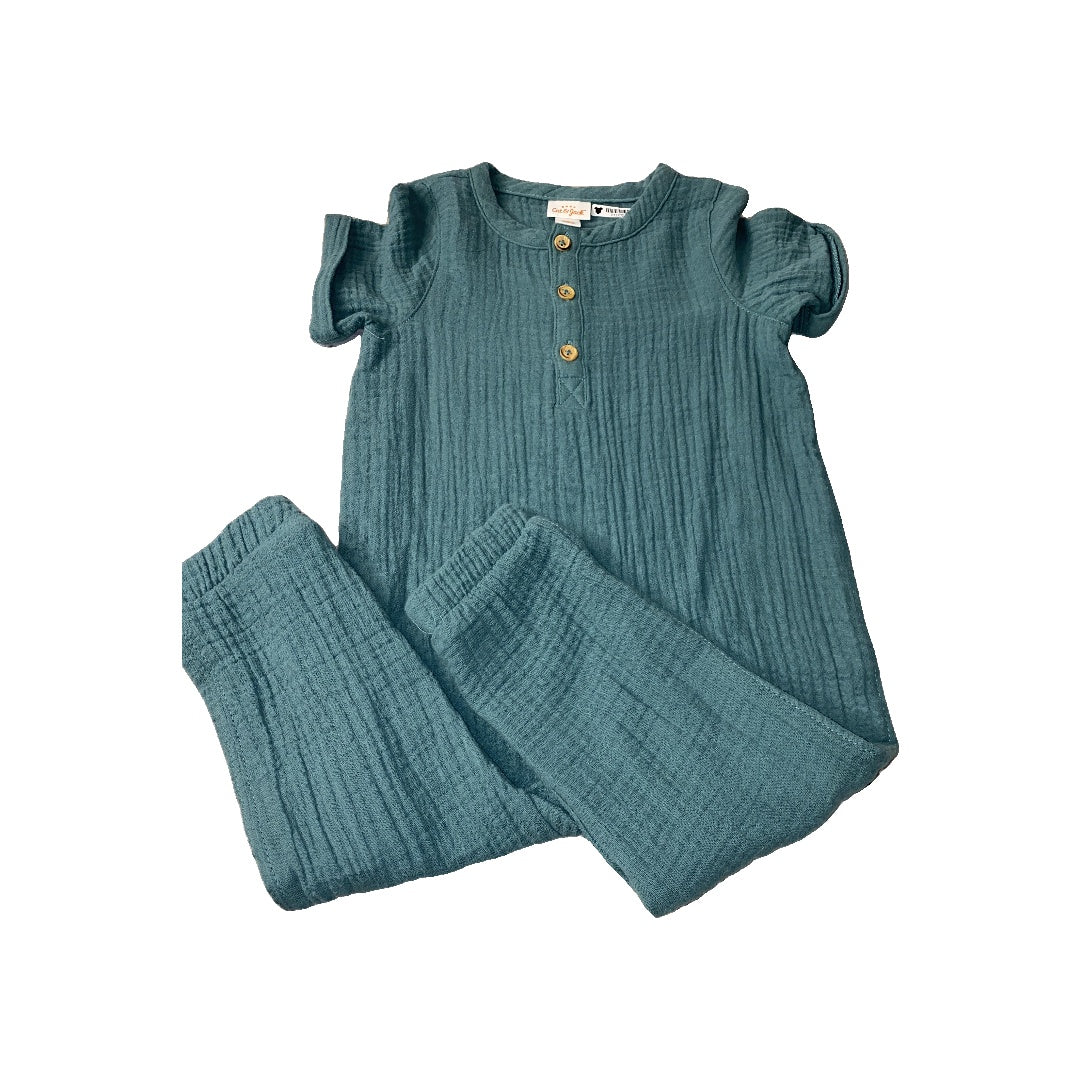 Cat & Jack Girls Teal Romper Size: 18 months Teal