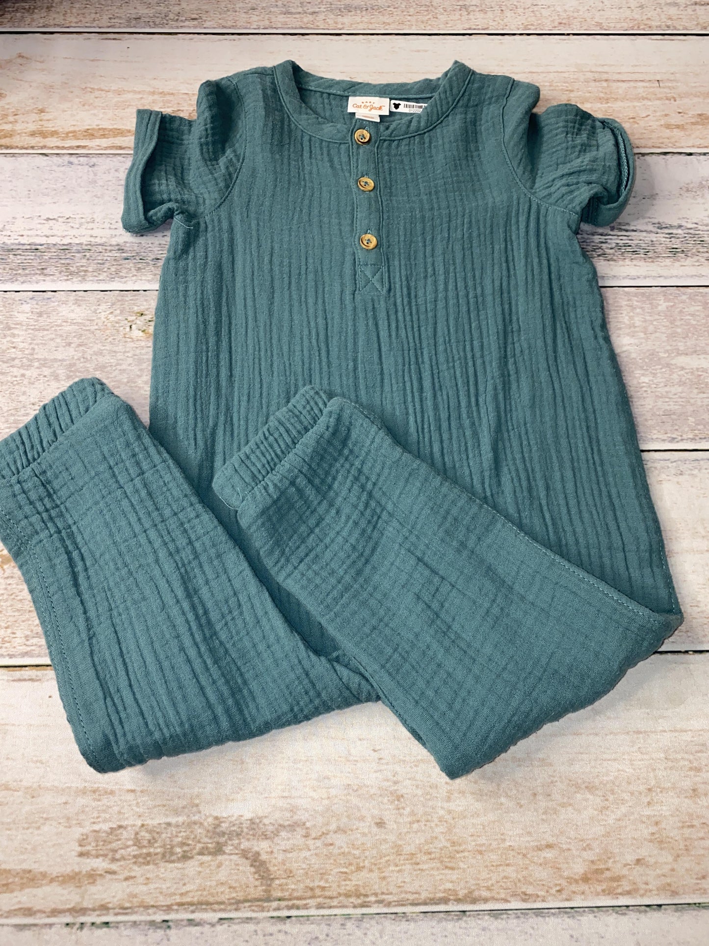 Cat & Jack Girls Teal Romper Size: 18 months Teal