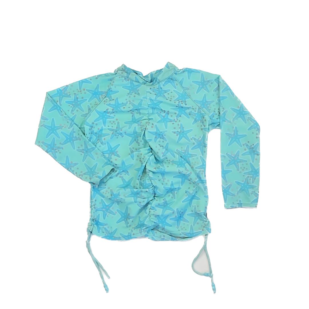 Sand Dollar Girls Teal Rashguard Size: 8-9 Years Teal