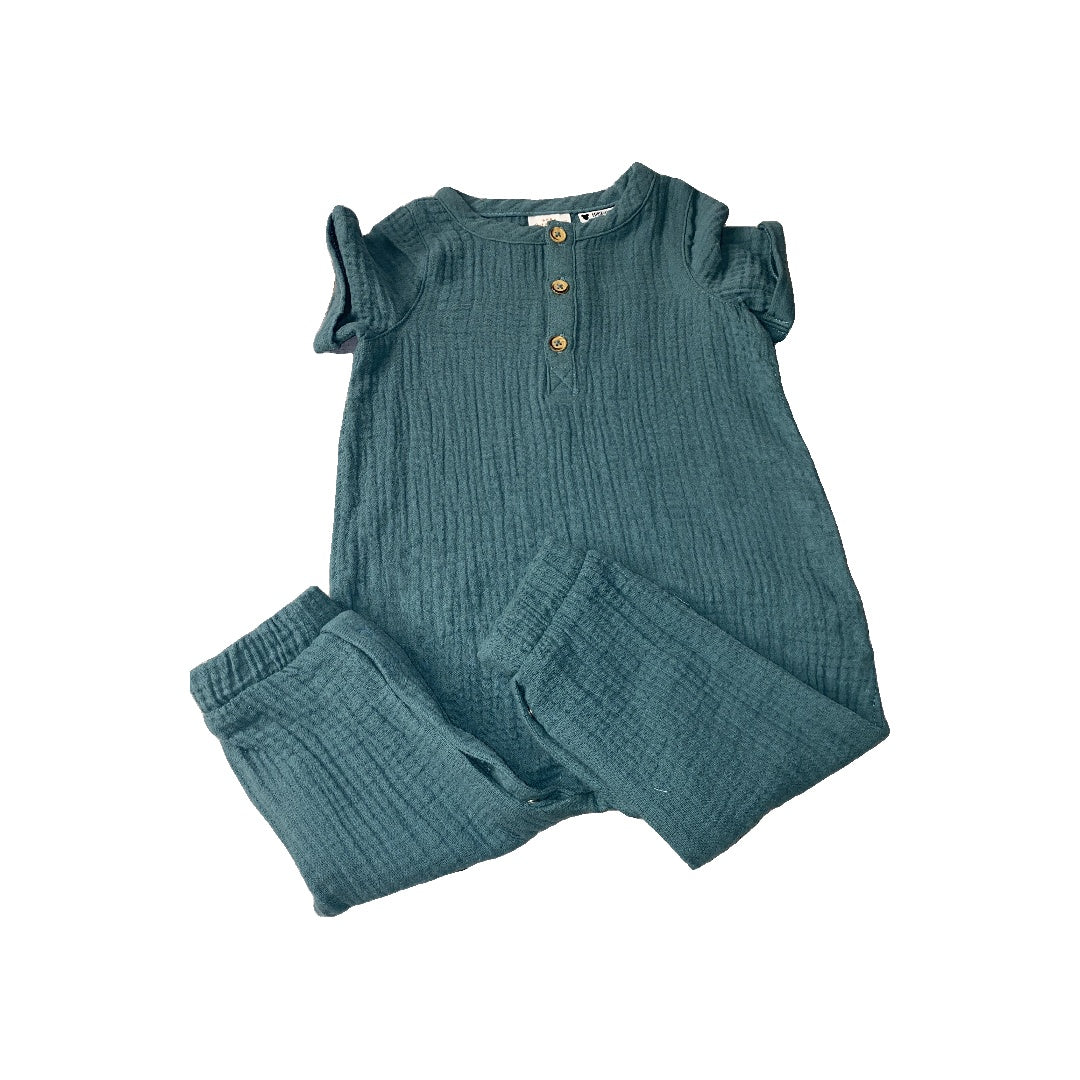 Cat & Jack Unisex Teal Romper Size: 12 months Teal