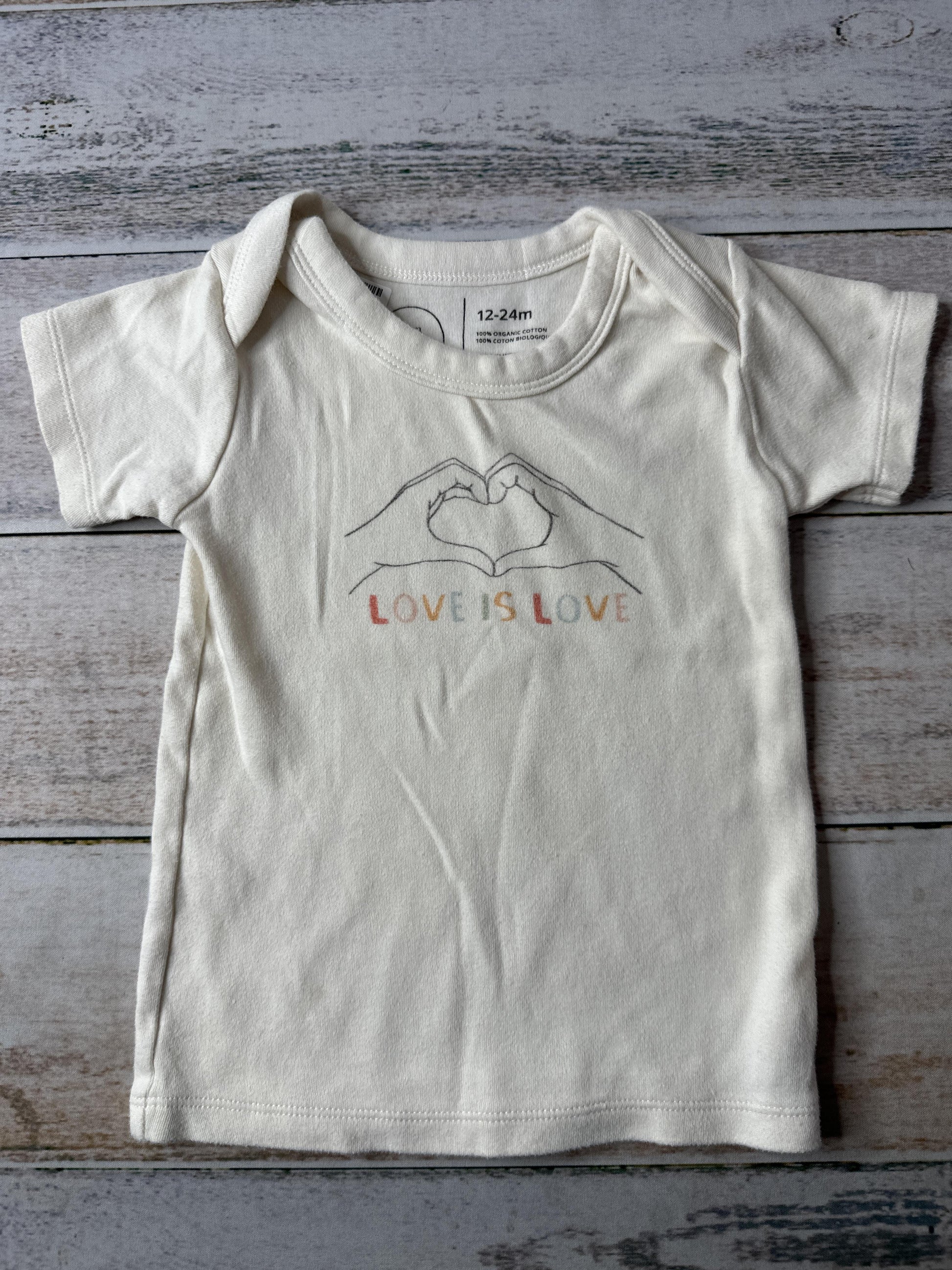 Finn + Emma Unisex Text T-Shirt Size: 12-18 months Text