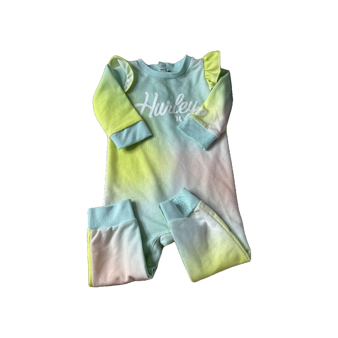 Hurley Unisex Tie Dye | Light Blue | light green | Yellow | pink Long Sleeve Outfit Size: 12 months Tie Dye | Light Blue | light green | Yellow | pink