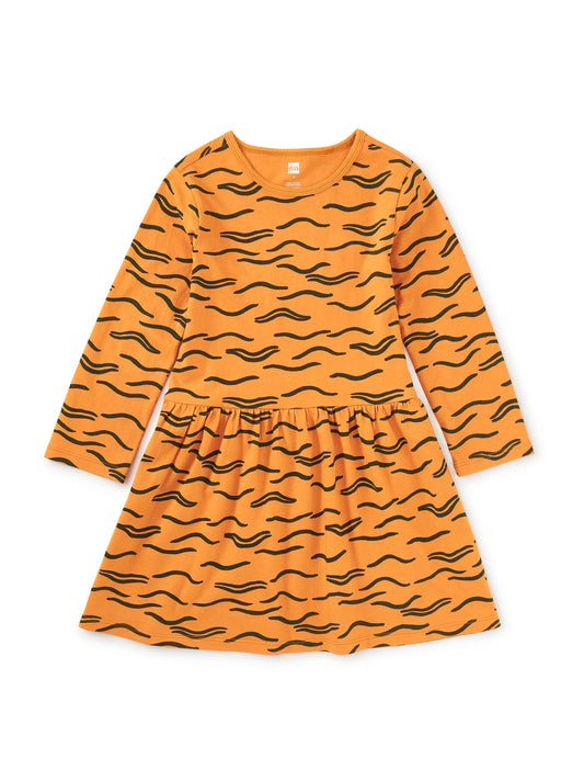 Tea Collection Girls Tiger Stripe Dress Size: 5T Tiger Stripe