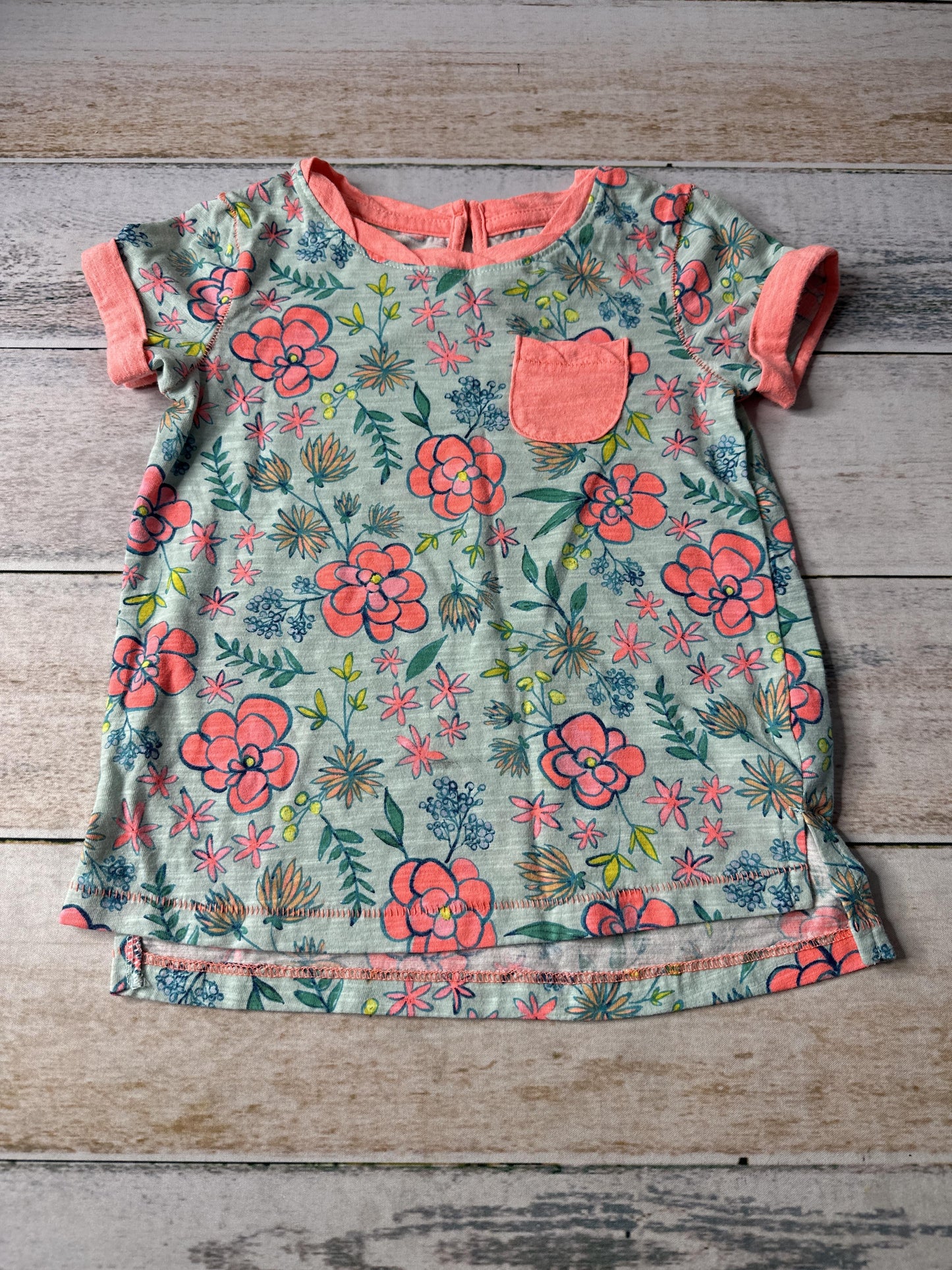 Cat & Jack Girls Tropical T-Shirt Size: 4T Tropical