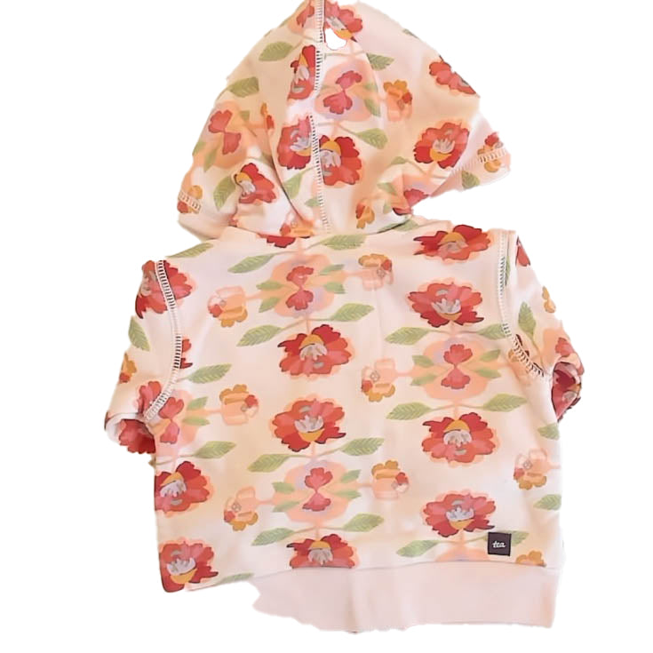 Tea Collection Girls Turkish Rug Floral Hoodie Size: 3-6 Months Turkish Rug Floral