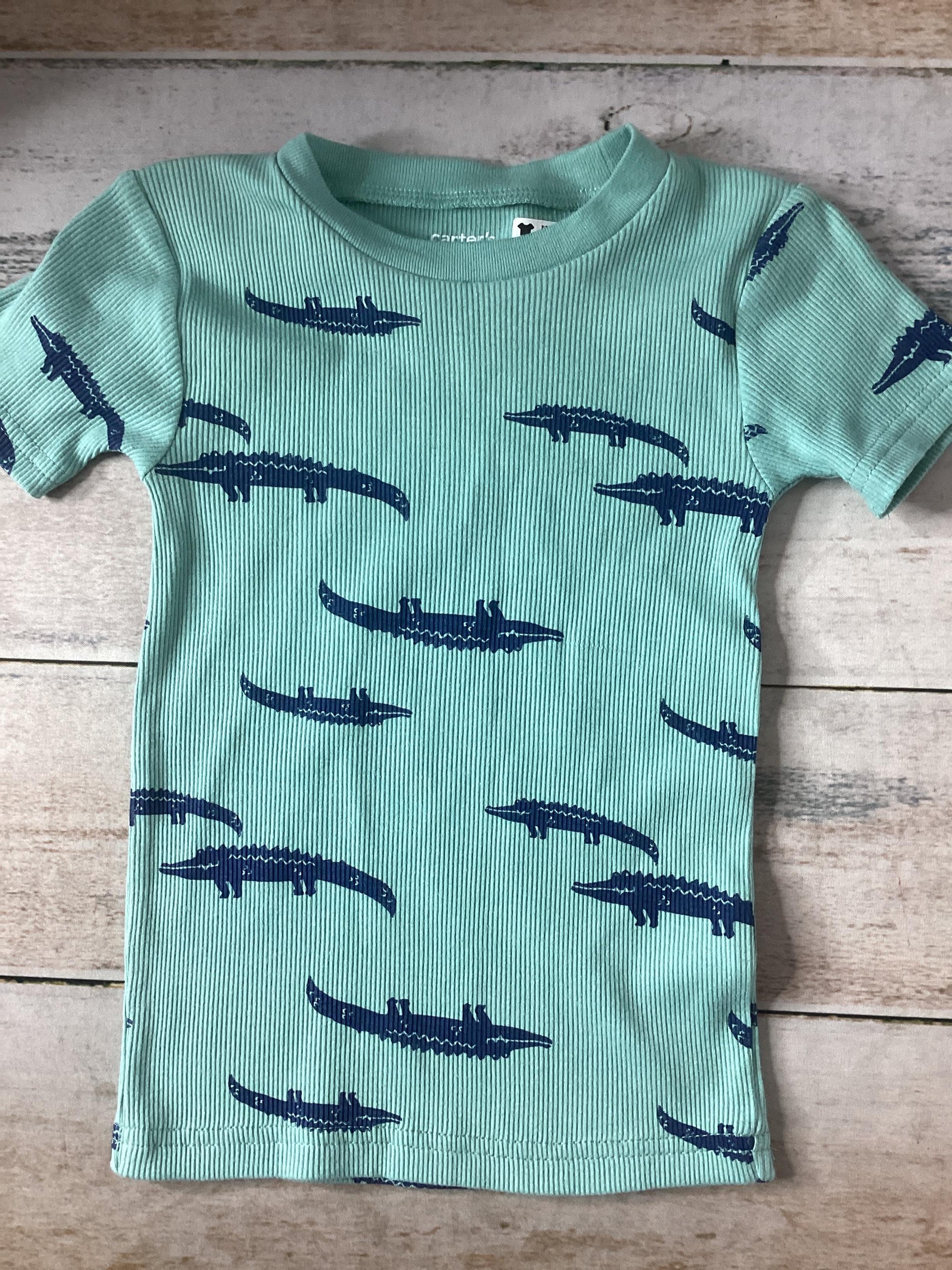 Carters Unisex Turquoise | alligators Pajamas Size: 3T Turquoise | alligators