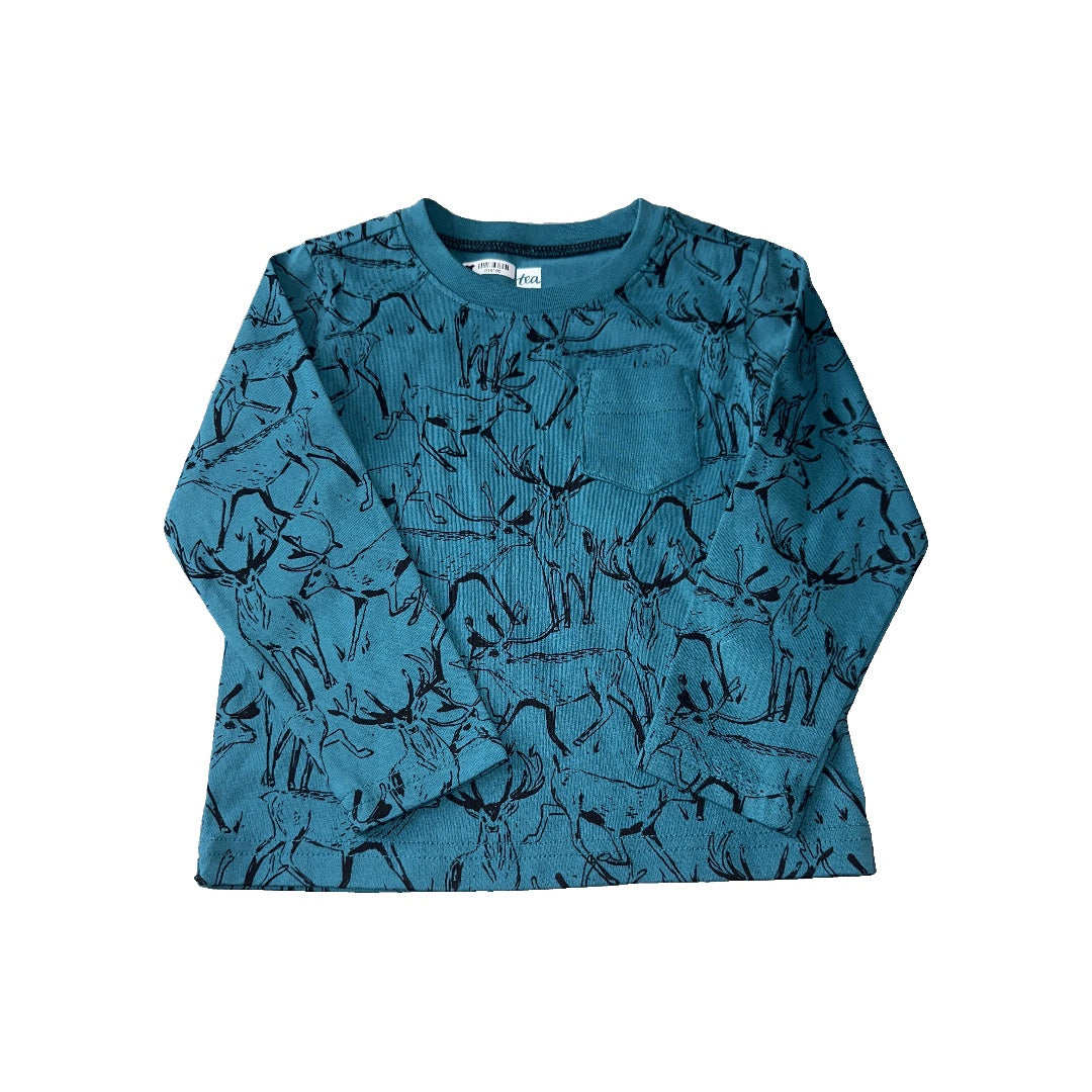Tea Unisex Turquoise | animals Long Sleeve T-Shirt Size: 2T Turquoise | animals