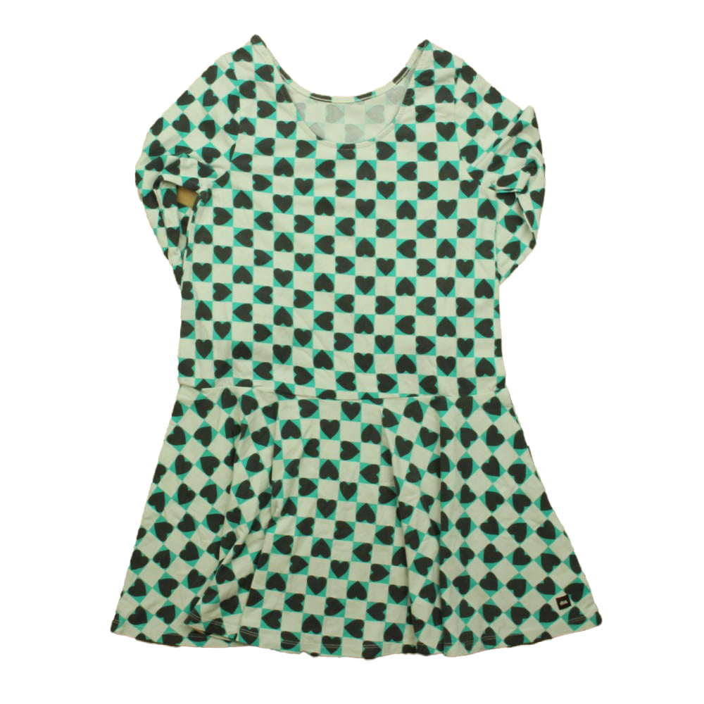 Tea Collection Girls Turquoise | Black Hearts Dress Size: 12 Years Turquoise | Black Hearts