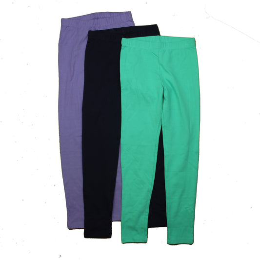 Mightly Girls Turquoise | Black | Purple Leggings Size: 8 Years Turquoise | Black | Purple