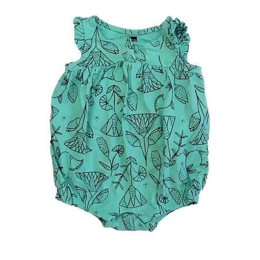 Tea Collection Girls Turquoise | Black Romper Size: 3-6 Months Turquoise | Black