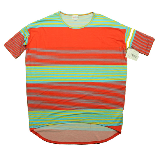 Lularoe Girls Turquoise | Coral Short Sleeve Shirt Size: Junior Small Turquoise | Coral