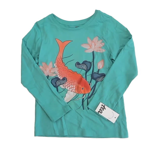 Tea Collection Girls Turquoise Fish Long Sleeve T-Shirt Size: 5T Turquoise Fish