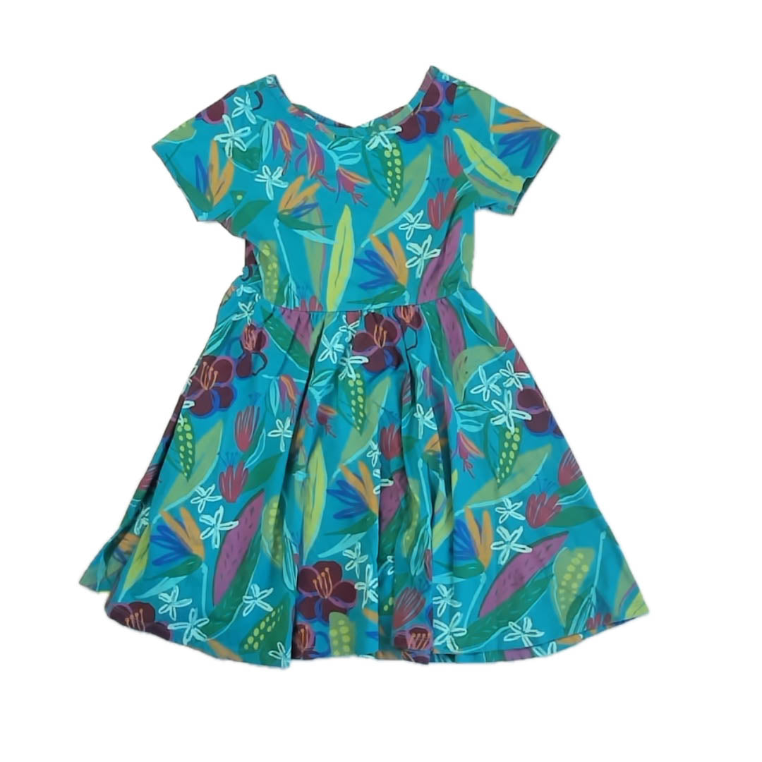 Tea Colllection Girls Turquoise Floral Dress Size: 8 Years Turquoise Floral