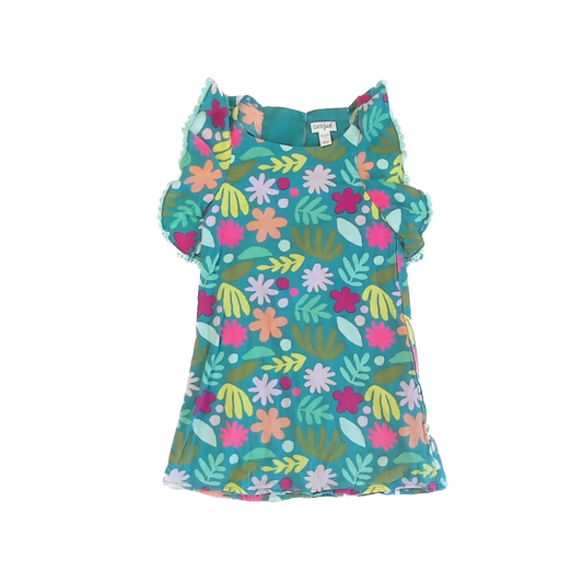 Cat & Jack Girls Turquoise floral Dress Size: 4-5T Turquoise floral