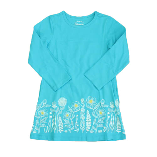 Mightly Girls Turquoise Floral Dress Size: 4T Turquoise Floral