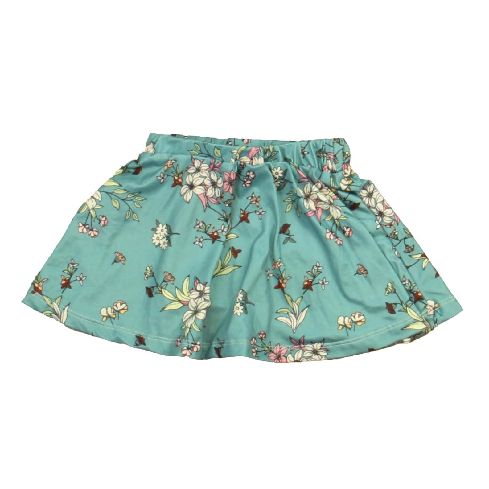 Bailey's Blossoms Girls Turquoise Floral Skirt Size: 2T Turquoise Floral