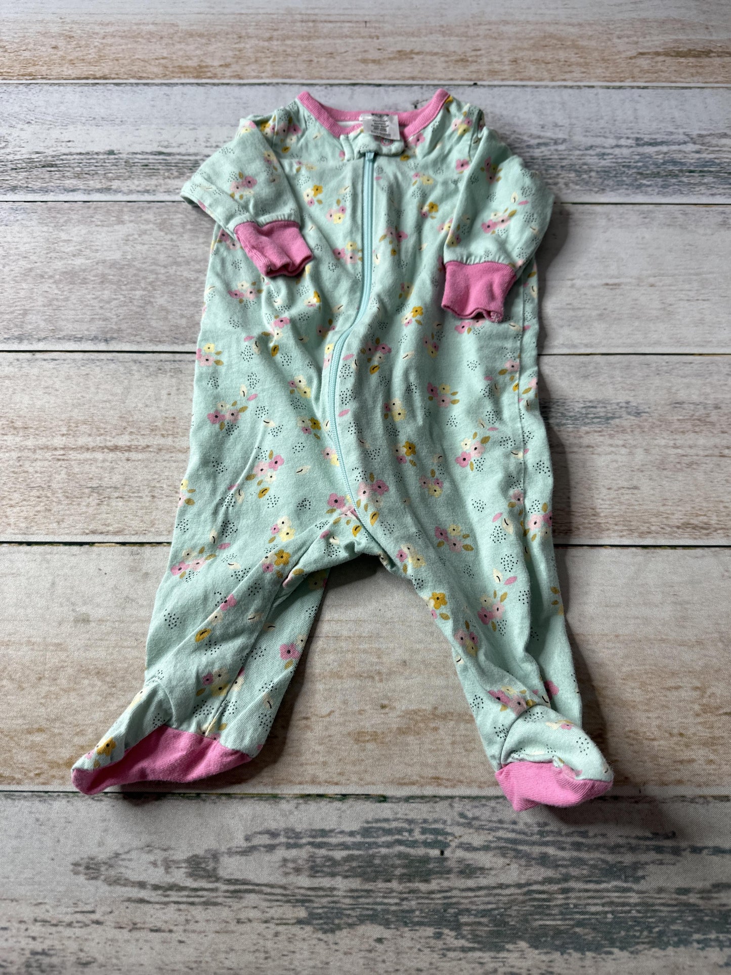 Gerber Girls Turquoise | Flowers Pajamas Size: Newborn Turquoise | Flowers