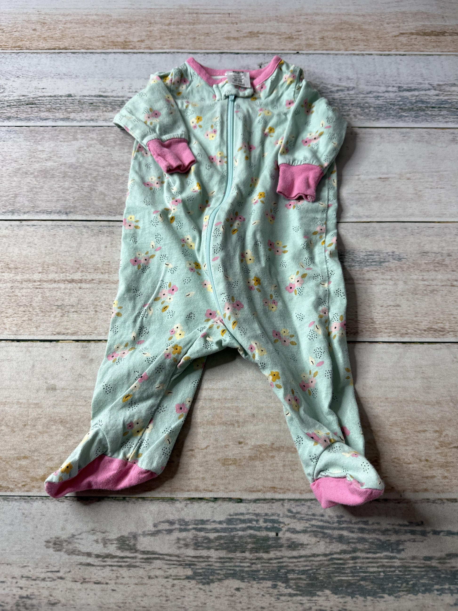 Gerber Girls Turquoise | Flowers Pajamas Size: Newborn Turquoise | Flowers