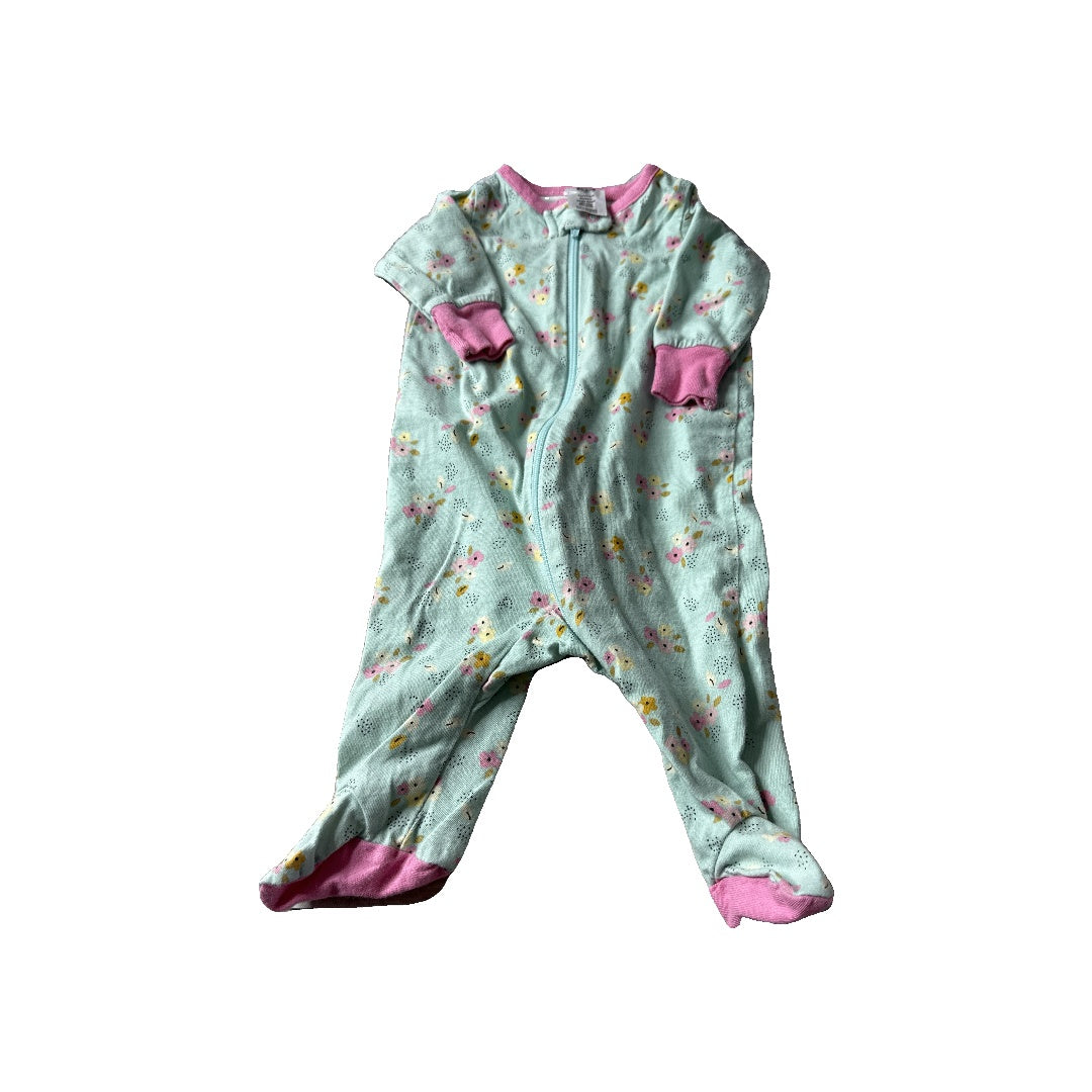 Gerber Girls Turquoise | Flowers Pajamas Size: Newborn Turquoise | Flowers