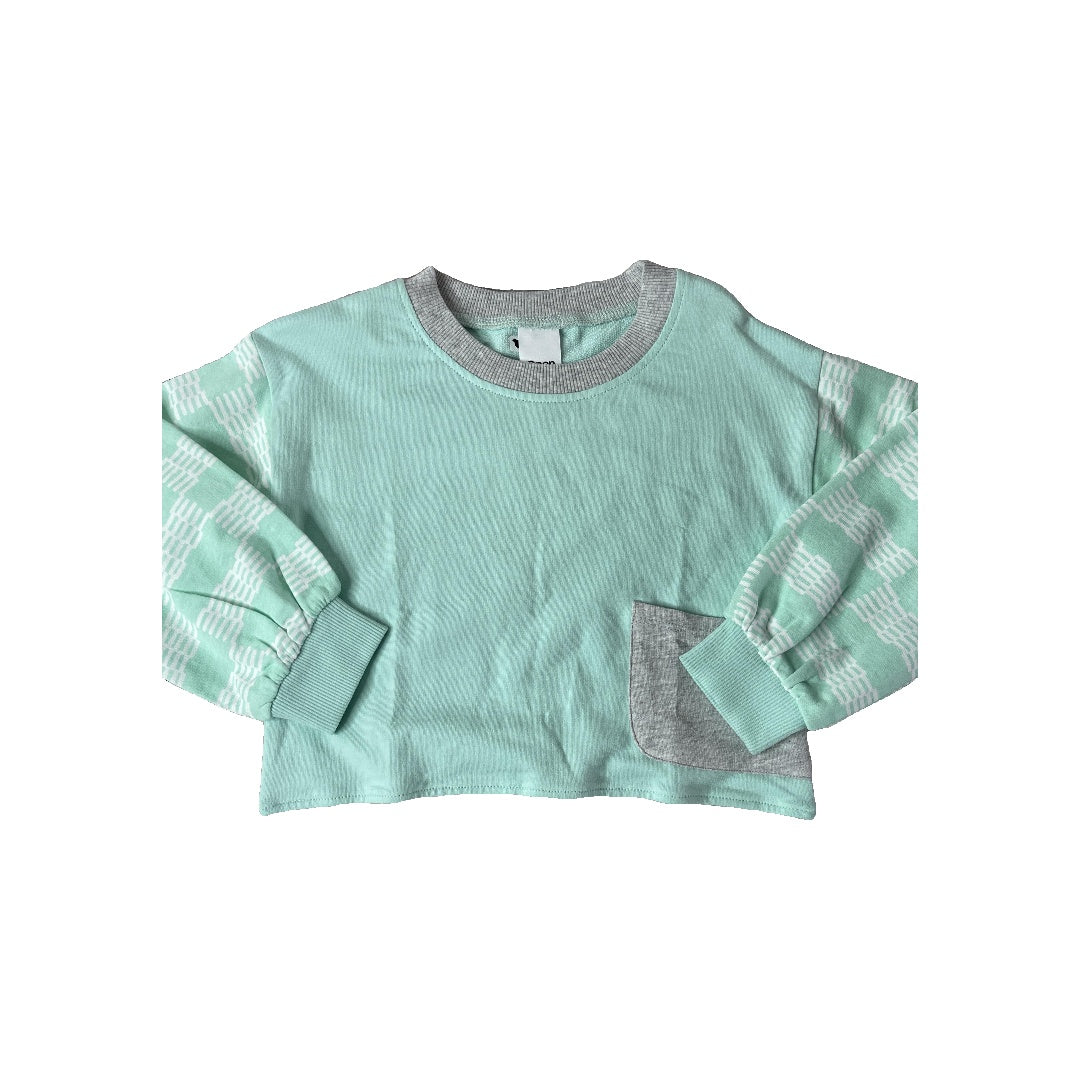 Open Edit Girls Turquoise | Grey | White Long Sleeve T-Shirt Size: 2T Turquoise | Grey | White