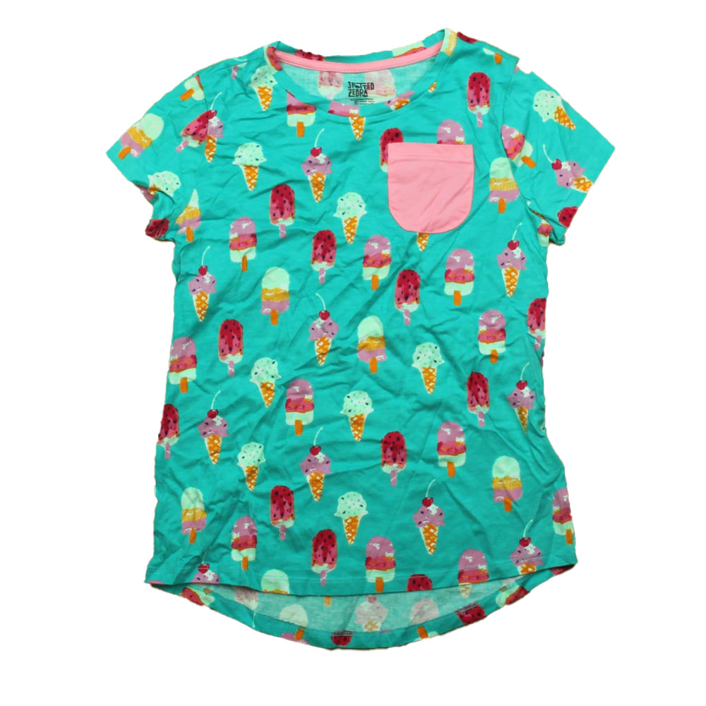 Spotted Zebra Girls Turquoise Ice Cream T-Shirt Size: 12 Years
