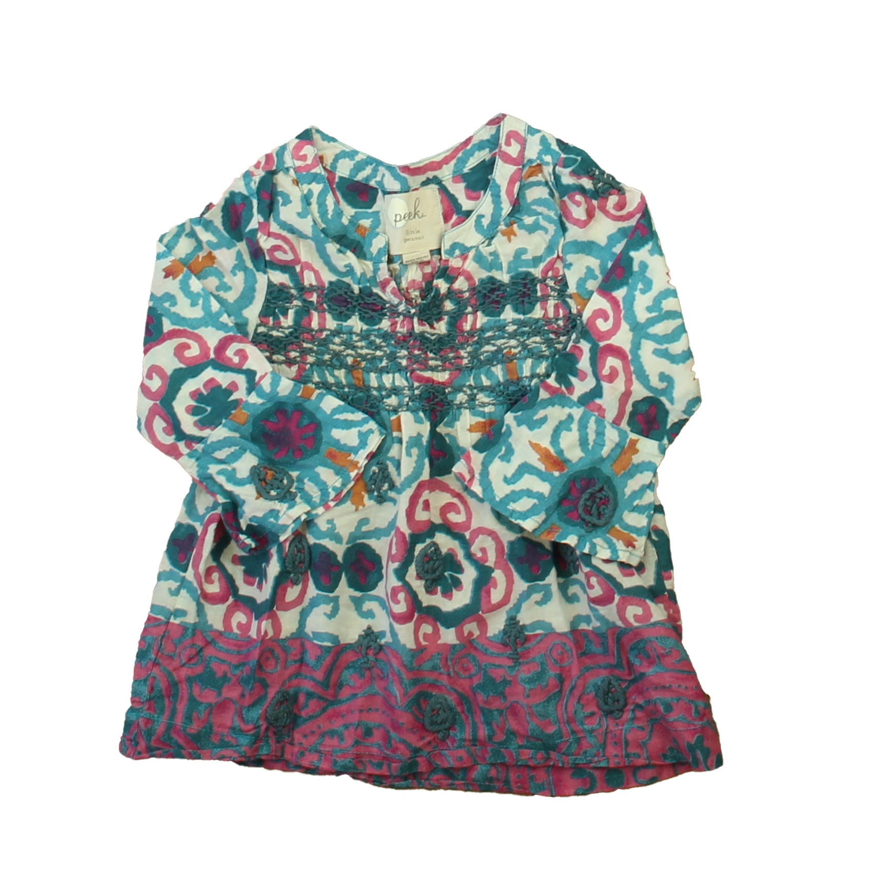 Peek Girls Turquoise | Ivory | Purple Dress Size: 6-12 Months Turquoise | Ivory | Purple