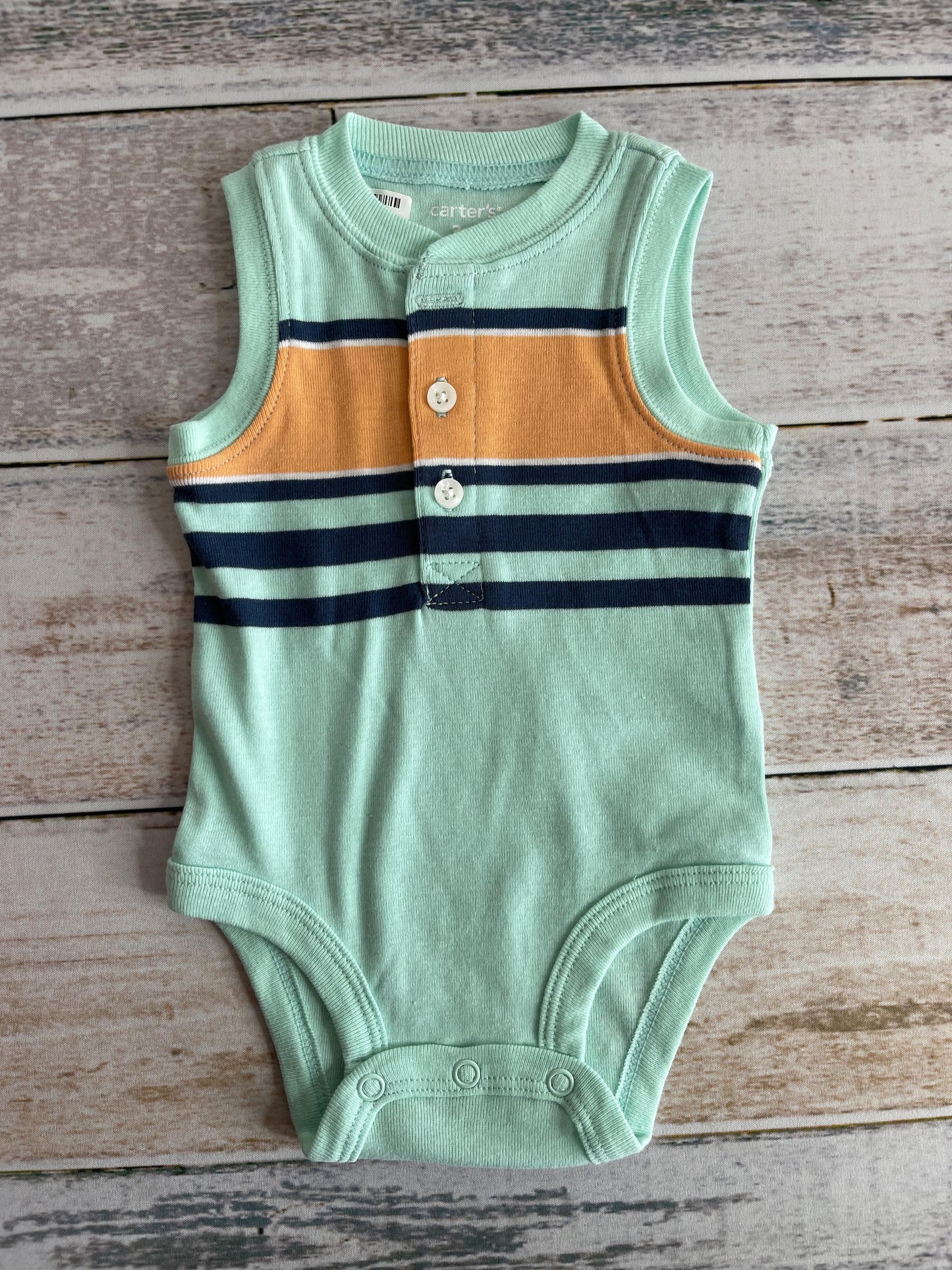 Carters Boys Turquoise | Light Blue | orange Onesie Size: 3 months Turquoise | Light Blue | orange