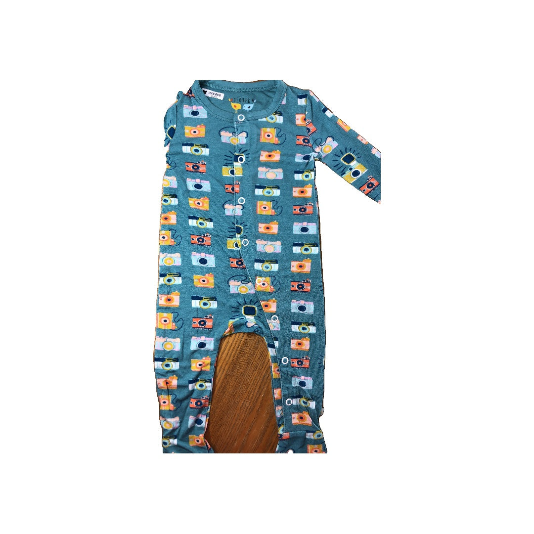 Clover Baby & Kids Unisex Turquoise | Light Blue | Pattern Pajamas Size: 3-6 months Turquoise | Light Blue | Pattern