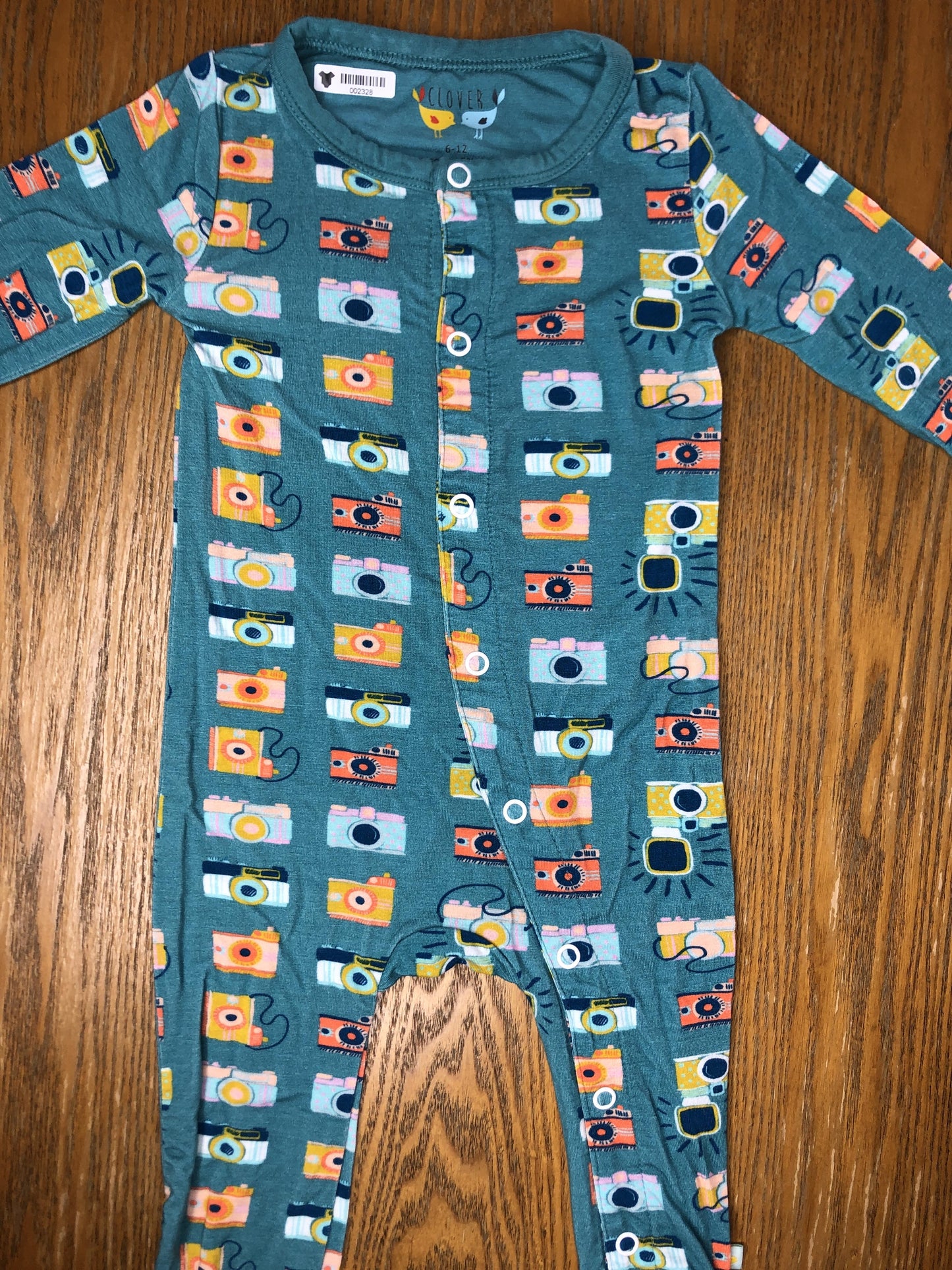 Clover Baby & Kids Unisex Turquoise | Light Blue | Yellow Pajamas Size: 6-12 months Turquoise | Light Blue | Yellow