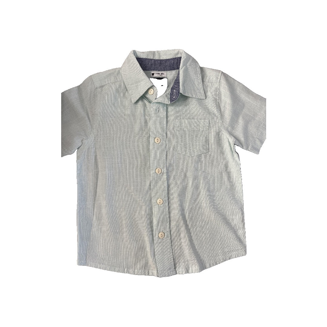 OshKosh Boys Turquoise | Light Blue Button Down Short Sleeve Size: 2T Turquoise | Light Blue