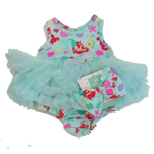 Disney Girls Turquoise Little Mermaid Dress Size: 0-3 Months Turquoise Little Mermaid