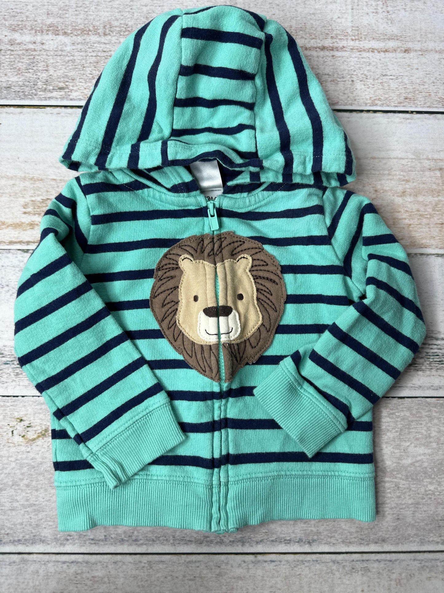 Carters Unisex Turquoise | Navy Blue | lions Hoodie Size: 12 months Turquoise | Navy Blue | lions
