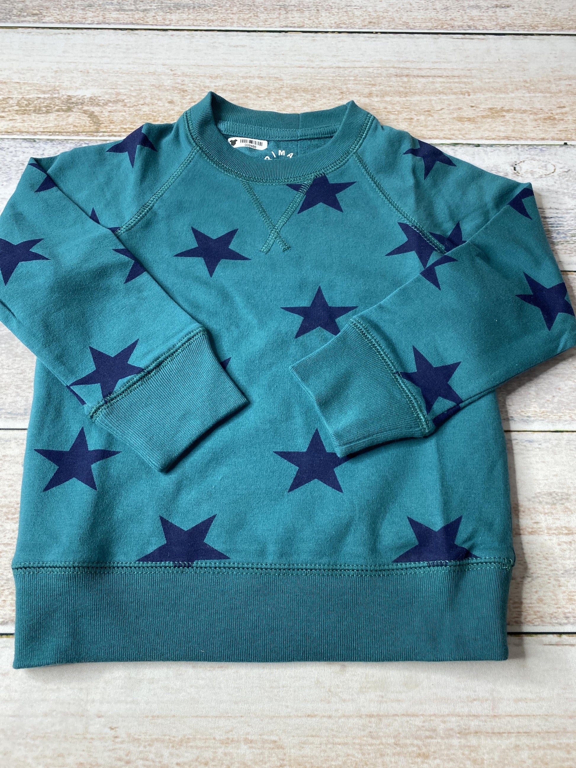 Primary Girls Turquoise | Navy Blue | Stars Sweater Size: 2 Turquoise | Navy Blue | Stars