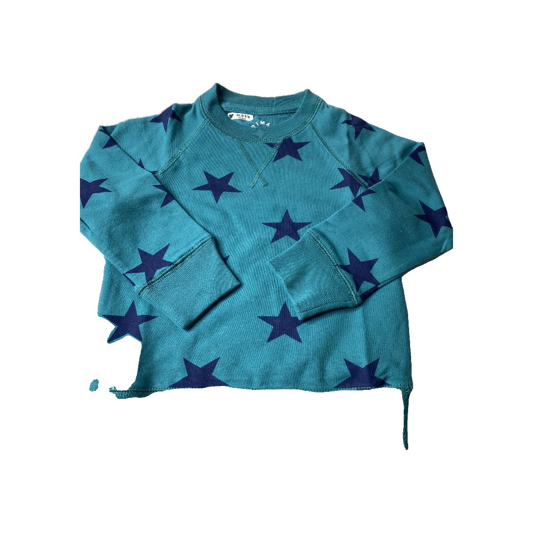 Primary Girls Turquoise | Navy Blue | Stars Sweater Size: 2 Turquoise | Navy Blue | Stars