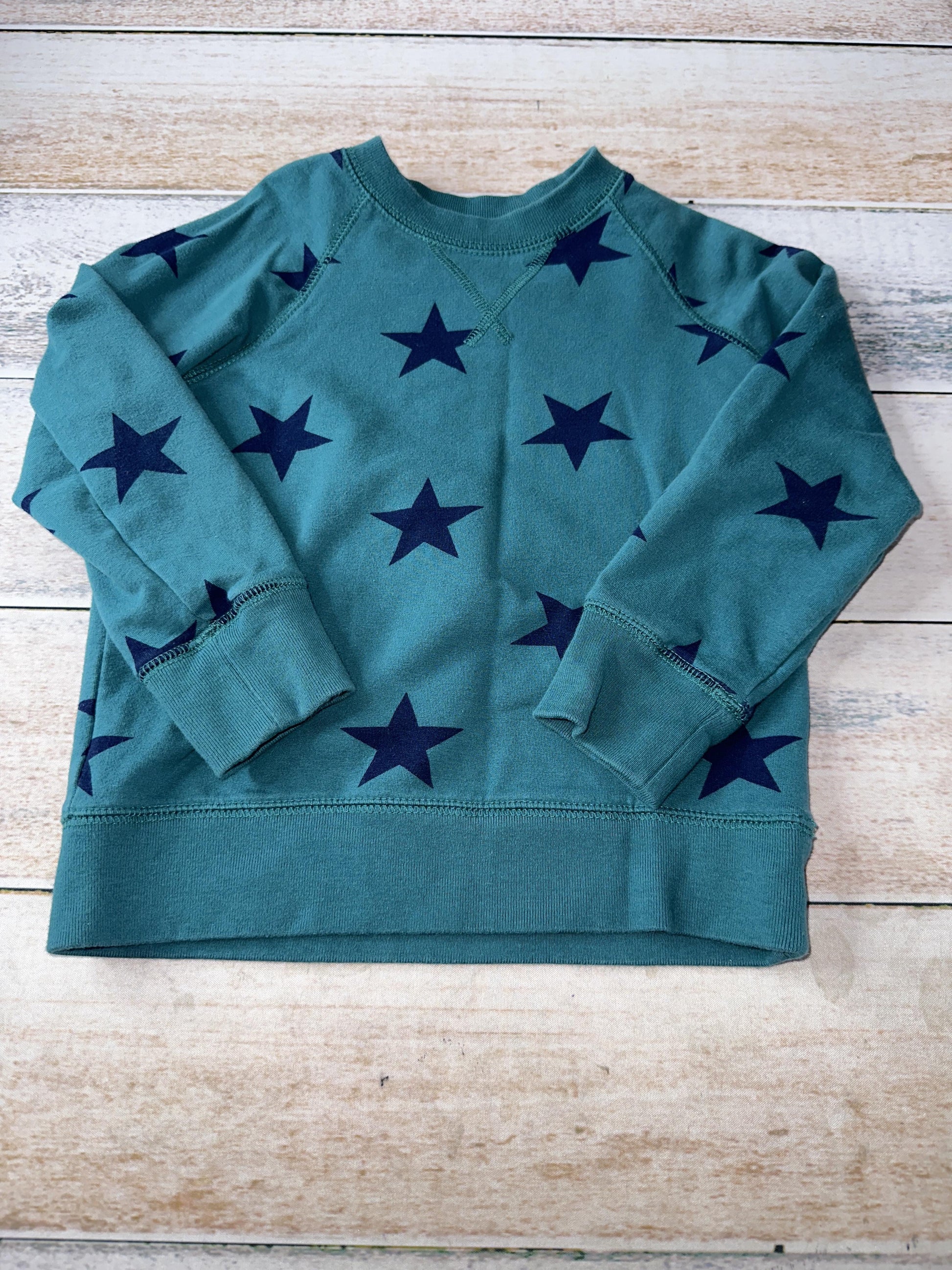 Primary Girls Turquoise | Navy Blue | Stars Sweater Size: 3T Turquoise | Navy Blue | Stars