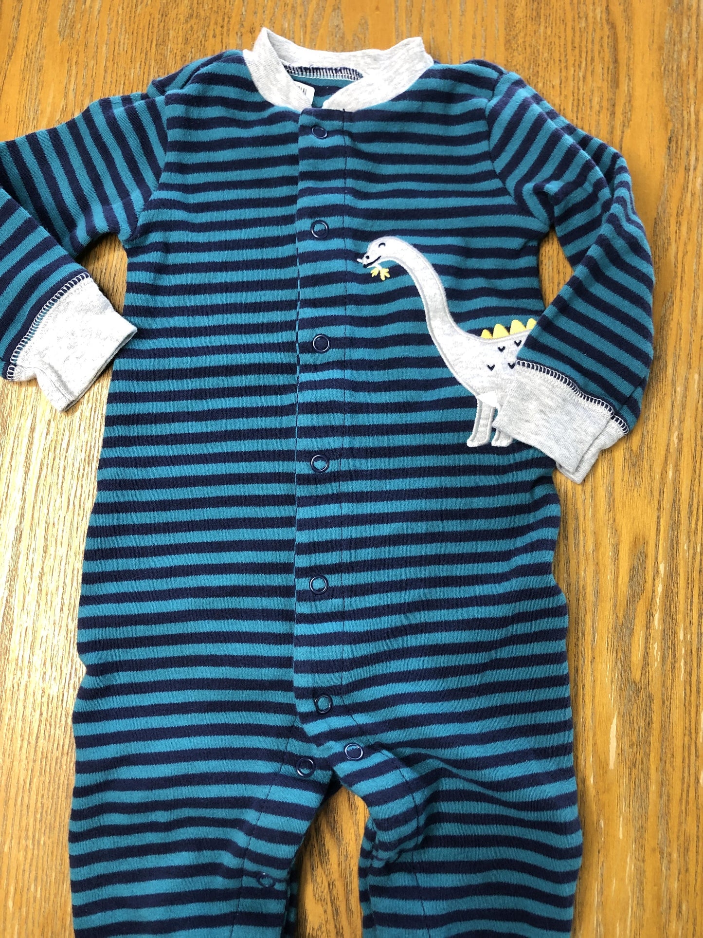 Carters Boys Turquoise | Navy Blue | Striped Pajamas Size: 6-9 months Turquoise | Navy Blue | Striped