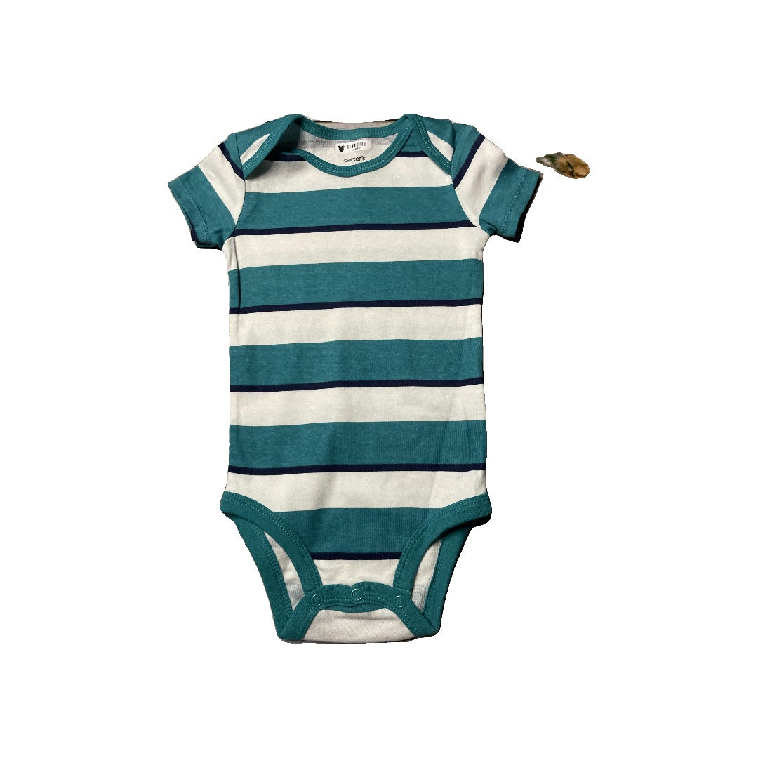 Carters Boys Turquoise | Navy Blue | White Onesie Size: 9 months Turquoise | Navy Blue | White