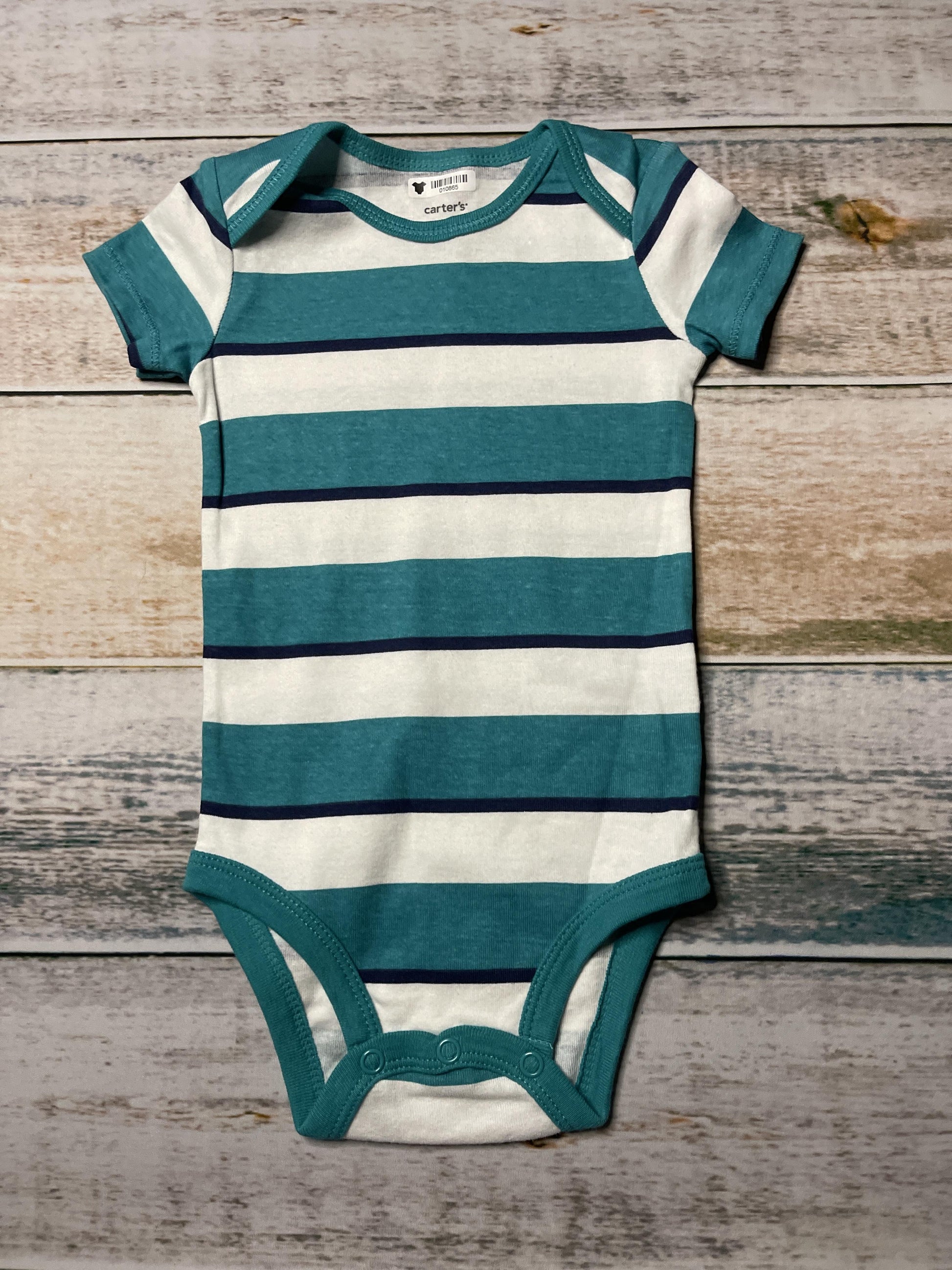 Carters Boys Turquoise | Navy Blue | White Onesie Size: 9 months Turquoise | Navy Blue | White