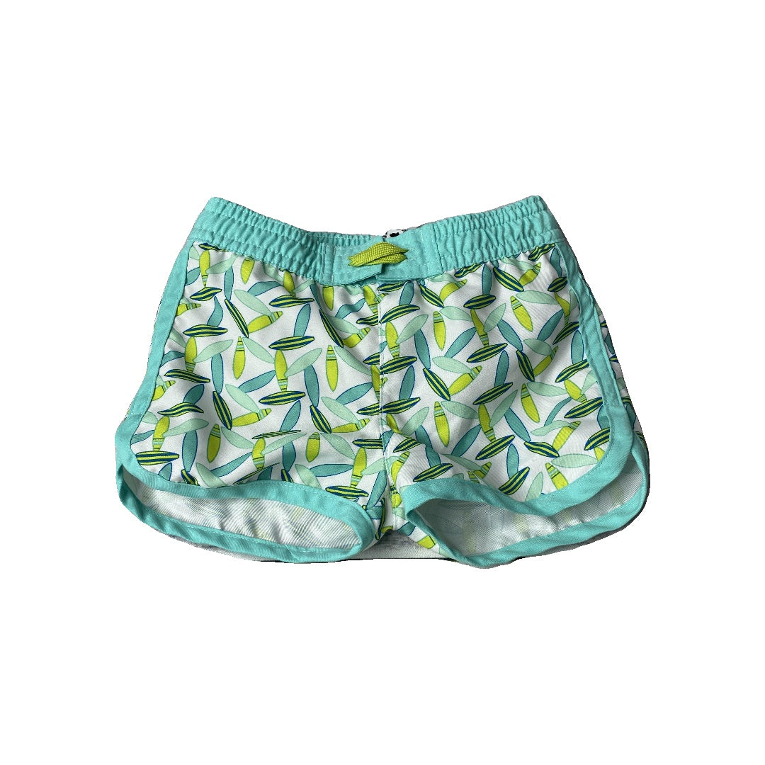 Boys Turquoise | Neon Yellow | Surf Boards Trunks Size: 3-6 months Turquoise | Neon Yellow | Surf Boards