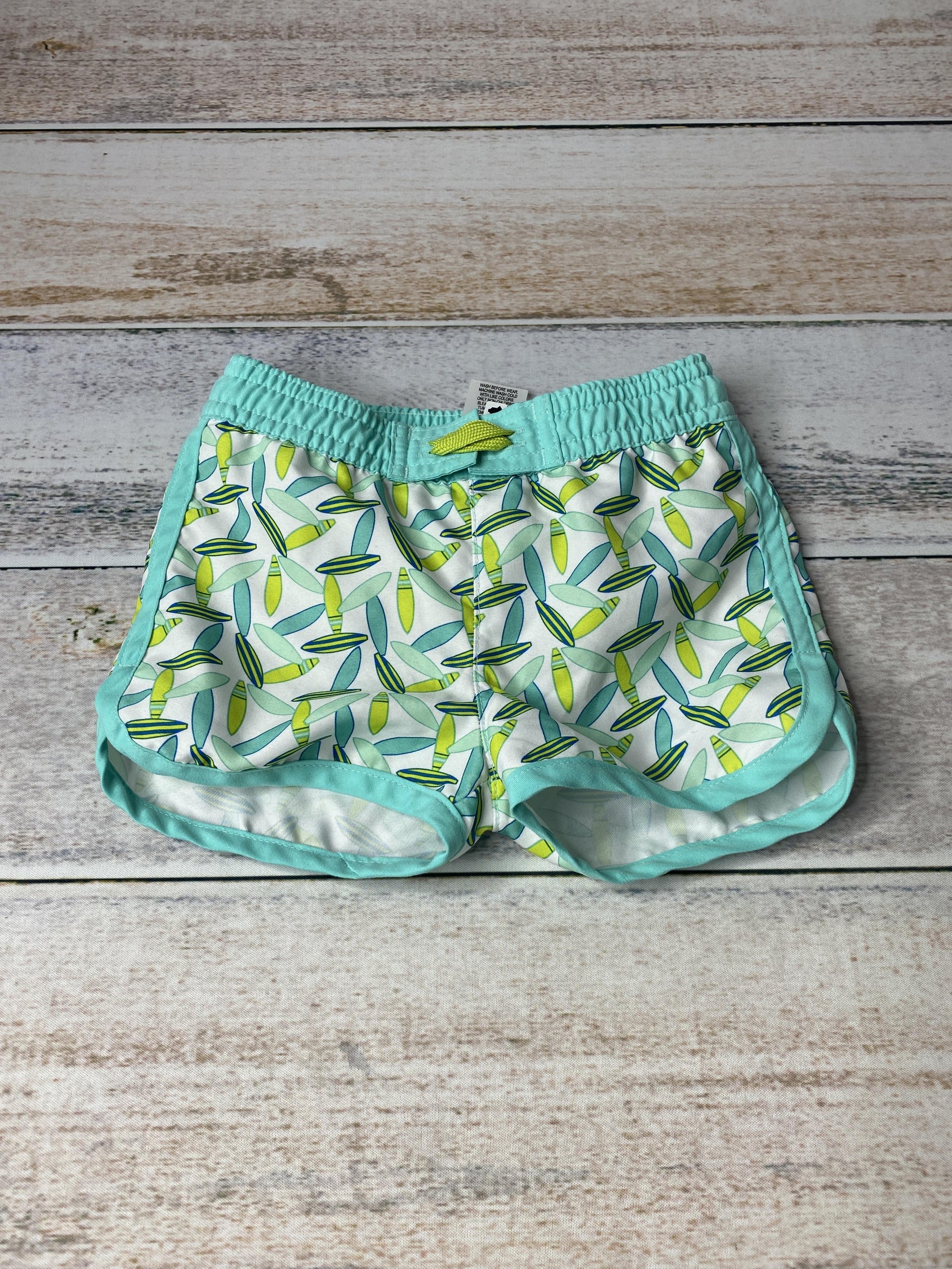Boys Turquoise | Neon Yellow | Surf Boards Trunks Size: 3-6 months Turquoise | Neon Yellow | Surf Boards