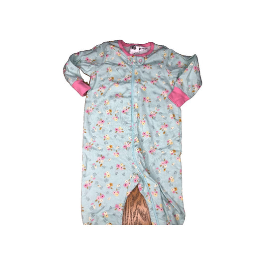Gerber Childrenswear Girls Turquoise | Pink floral Pajamas Size: 3-6 months Turquoise | Pink floral