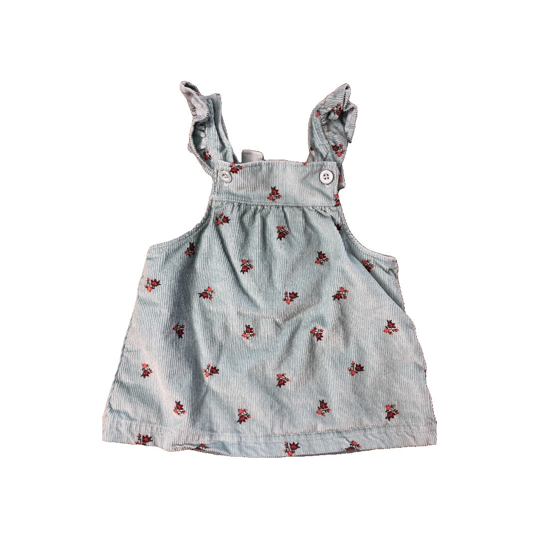 Carters Girls Turquoise | Pink floral Dress Size: 3-6 months Turquoise | Pink floral