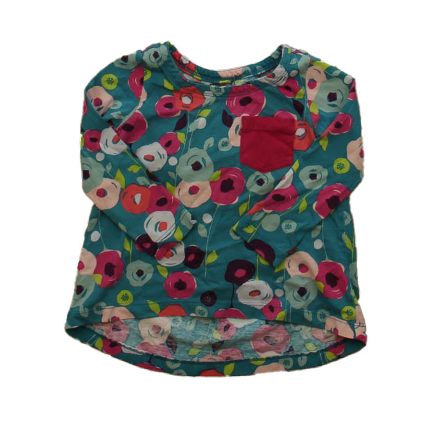 Tea Girls Turquoise | Pink Floral Long Sleeve T-Shirt Size: 2T