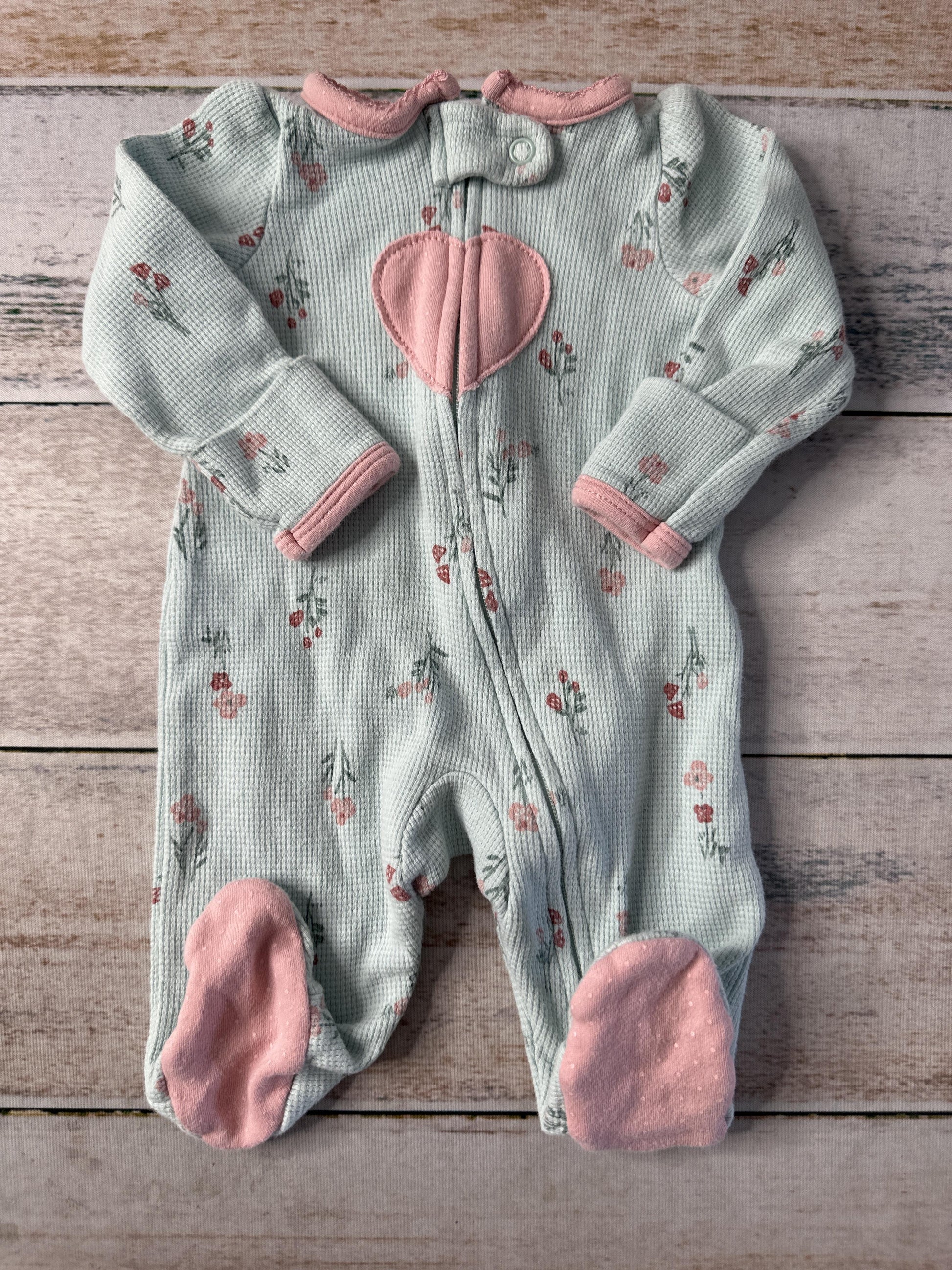Carters Girls Turquoise | pink | Flowers Pajamas Size: Newborn Turquoise | pink | Flowers